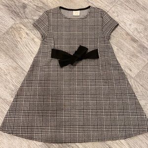 Zara Girls Black and White Plaid Dress - Size 7